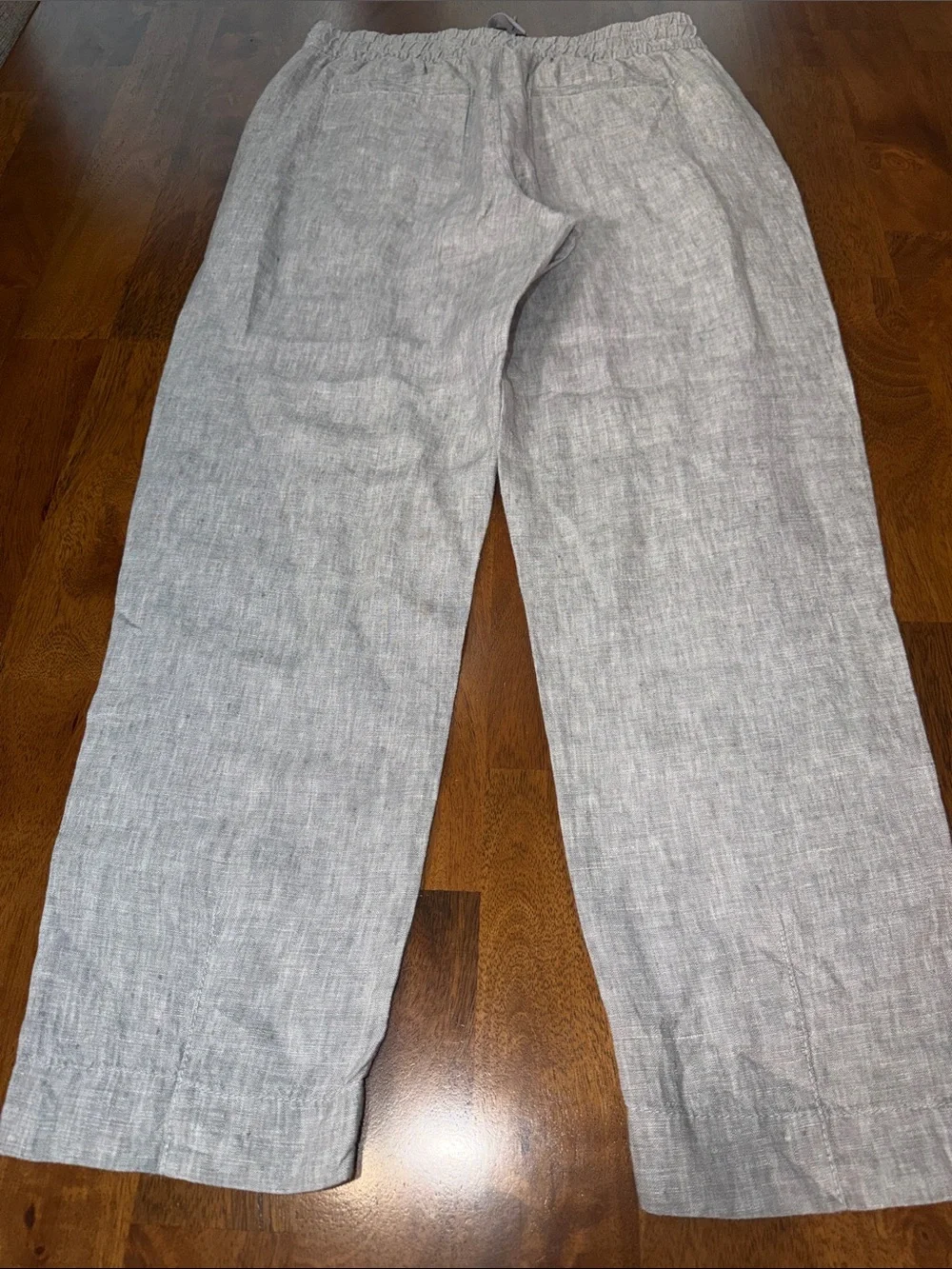 Athleta Light Gray Drawstring Linen-Blend Chinos 100%linen SP